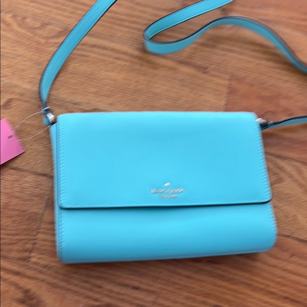 Kate Spade Vibrant Blue Crossbody Bag with Flap Closure